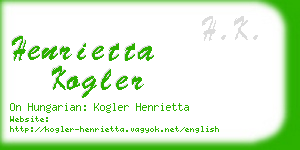 henrietta kogler business card